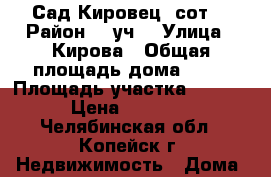 Сад Кировец 6сот. › Район ­ 4уч. › Улица ­ Кирова › Общая площадь дома ­ 20 › Площадь участка ­ 6 000 › Цена ­ 60 000 - Челябинская обл., Копейск г. Недвижимость » Дома, коттеджи, дачи продажа   . Челябинская обл.,Копейск г.